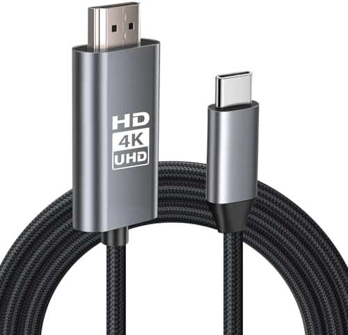 【4K対応】 HDMI Type-C to Hdmi ケーブル HDM I 変換ケー ブル USB Type-C 変換アダプター hdm i ケー ブル 2M スマホ テレビ ミラーリング AV 接続 ケーブル モニター ナイロン｜Mac-Book/i-Pad Pro/Air/mini/i-Phone15/16 Pro/Galaxy対応｜ 高速伝送 モニター延長ケーブル