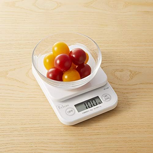 タニタ(Tanita) クッキングスケール 1g単位で2kgまで計れる ホワイト KF-200 WH キッチン はかり 料理 デジタル 画像 4