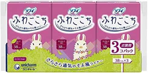 ソフィ ふわごこち ピンクローズの香り 38コ入×3個パック(unicharm Sofy)