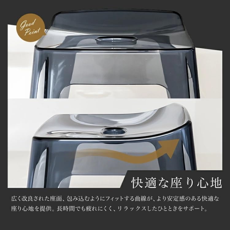 アスベル レリッシュS35 風呂イス 35cm バスチェア 4本脚 クリア ナチュラルフロスト 画像 3